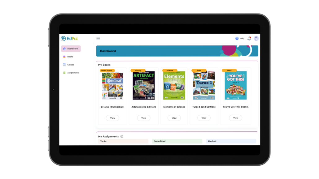 EDPAL STUDENT DASHBOARD ipad image